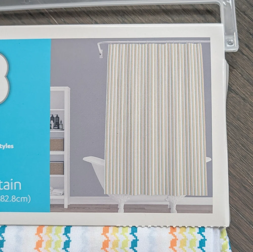 Tiny Dreamers Striped Colorful Shower Curtain, 72 in X 72 in